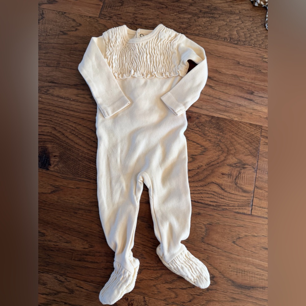 Cream Kids One Piece Footie